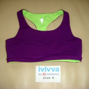 Ivivva Girl by Lululemon 🍋Aspiration Sports Bra crop top reversible size 4
